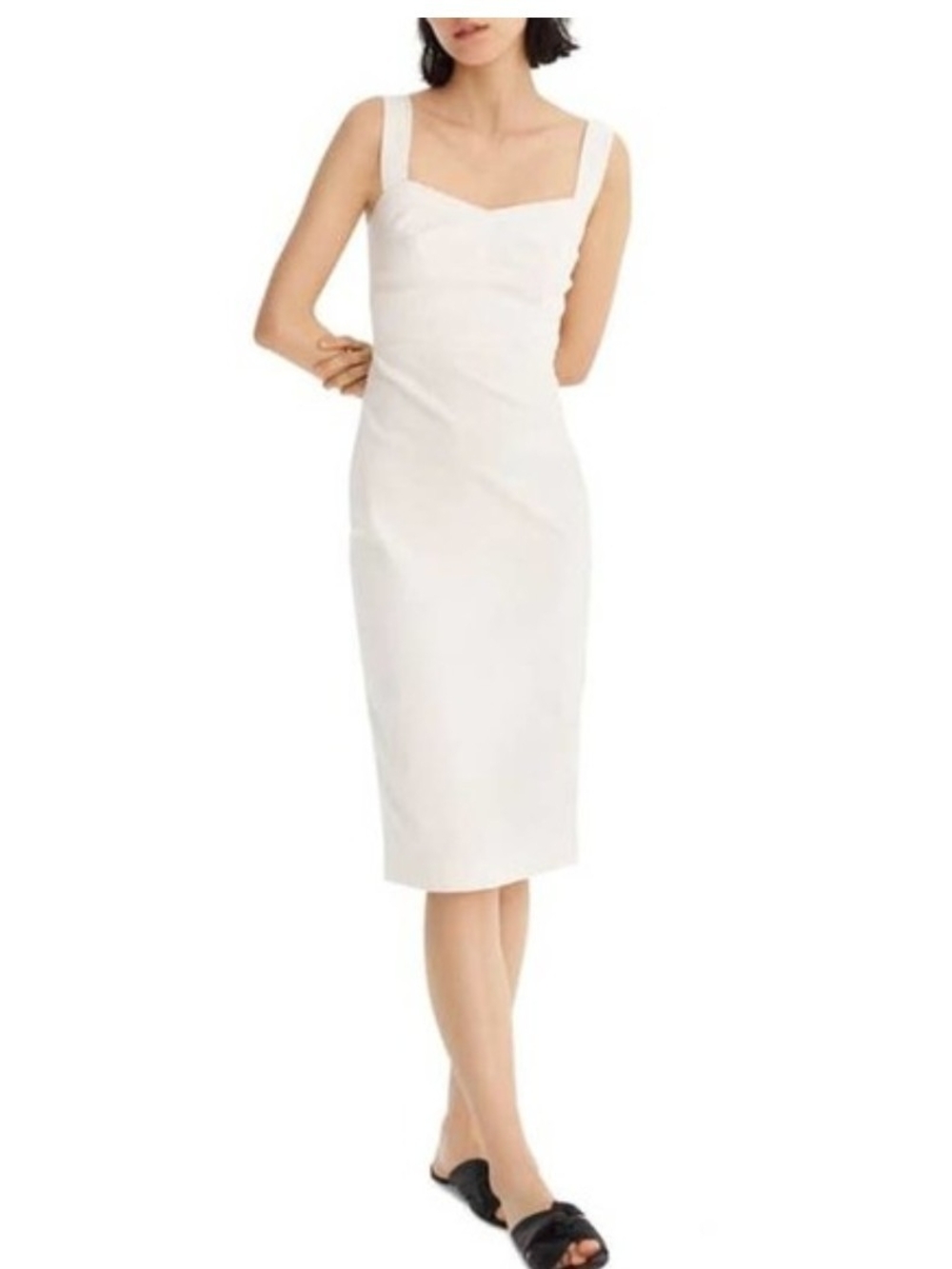 J. Crew Ivory Stretch Faille Sleeveless Sheath Dress SZ 8 NWTS